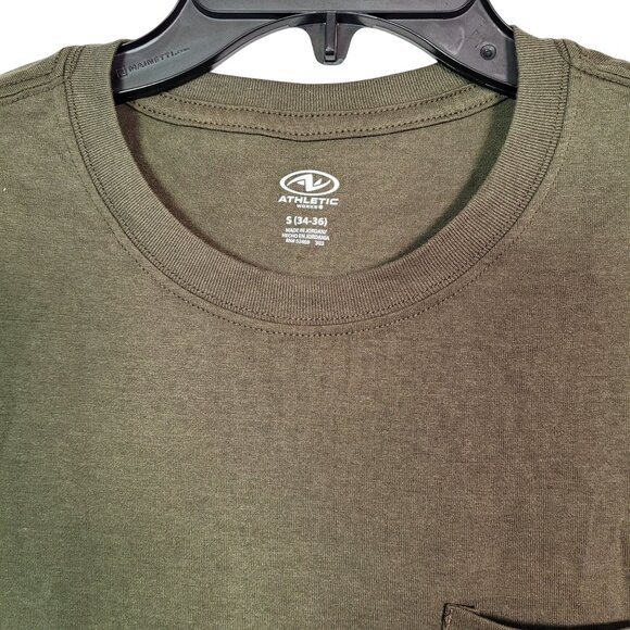 Athletic Works Men's Short Sleeve Smoky Olive Tri-Blend Tee Small (34-36) - Picture 4 of 6